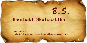 Baumhakl Skolasztika névjegykártya